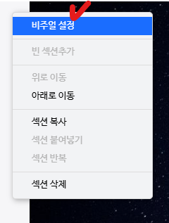 비주얼 설정